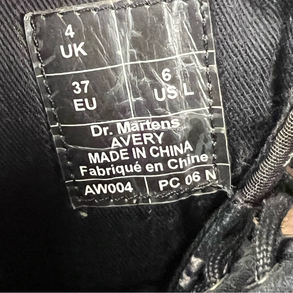 Dr Martens Avery Black Soft Crushed Velvet Floral‎ Vintage Boots women's 6 - Picture 9 of 12